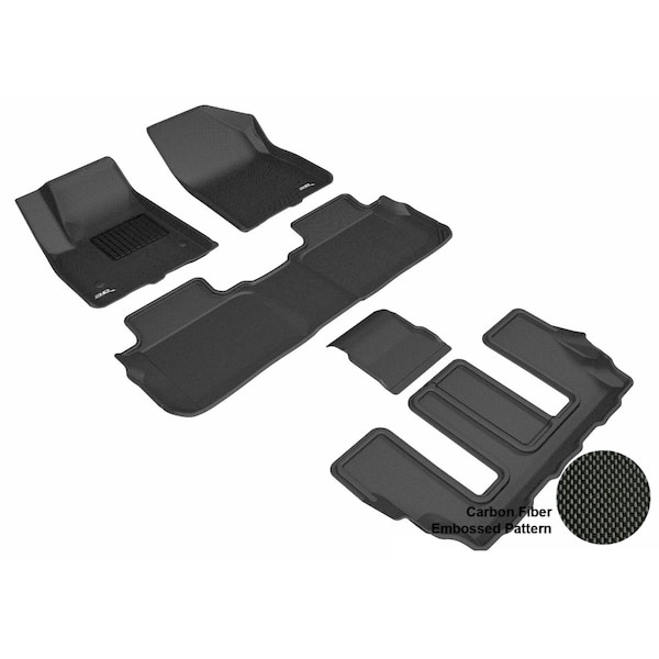 3D Maxpider R1 R2 R3 Kagu Floor Mat Bucket Seating for GMC Acadia 2017, Black L1GM02201509 - main